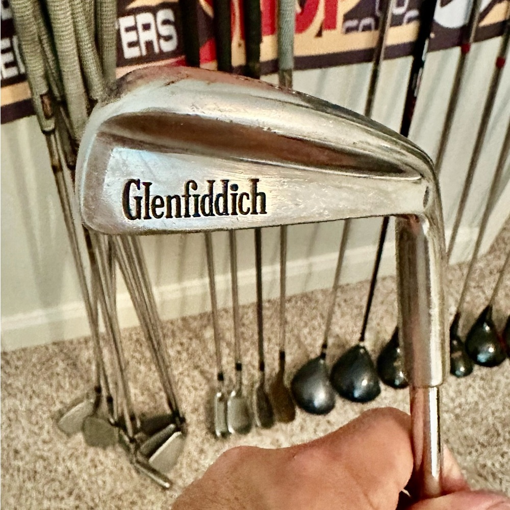 Glenfiddich Jigger Golf Club w Apollo Matchaxe Stiff High Kick Shaft RH 36”